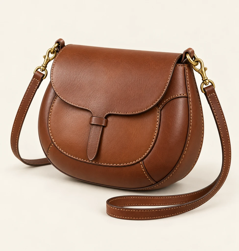 Saddle bag with a shaped front