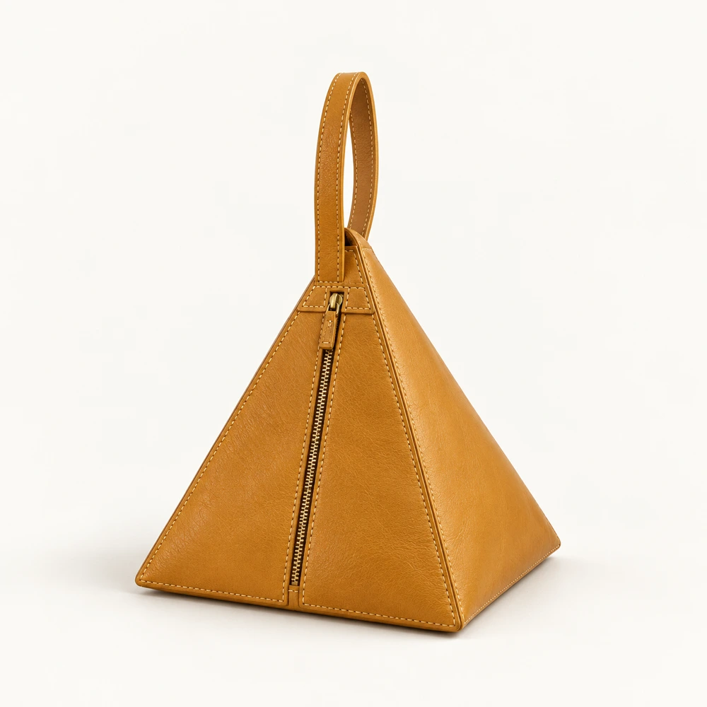 Zippered pyramid bag