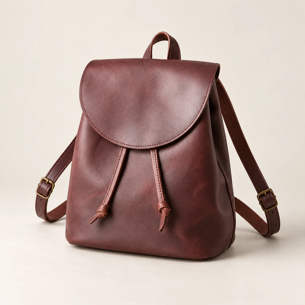 Rucksack mit Kordel und Klappe